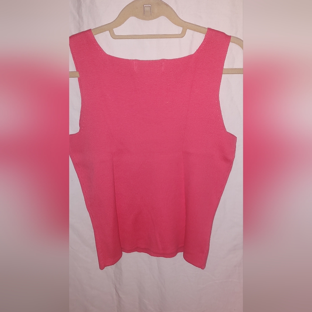 Petite Hampshire Studio Pink sleeveless Sweater 100% Cotton - Picture 2 of 2